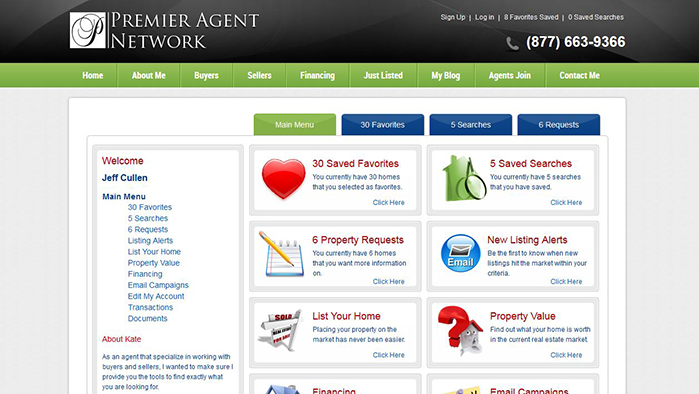 real estate website dashboard